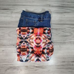 Women's Denim Shorts and Legging Size 14 Lot of 2